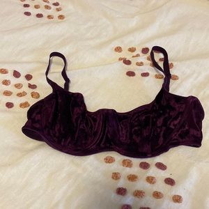 Purple velvet bra